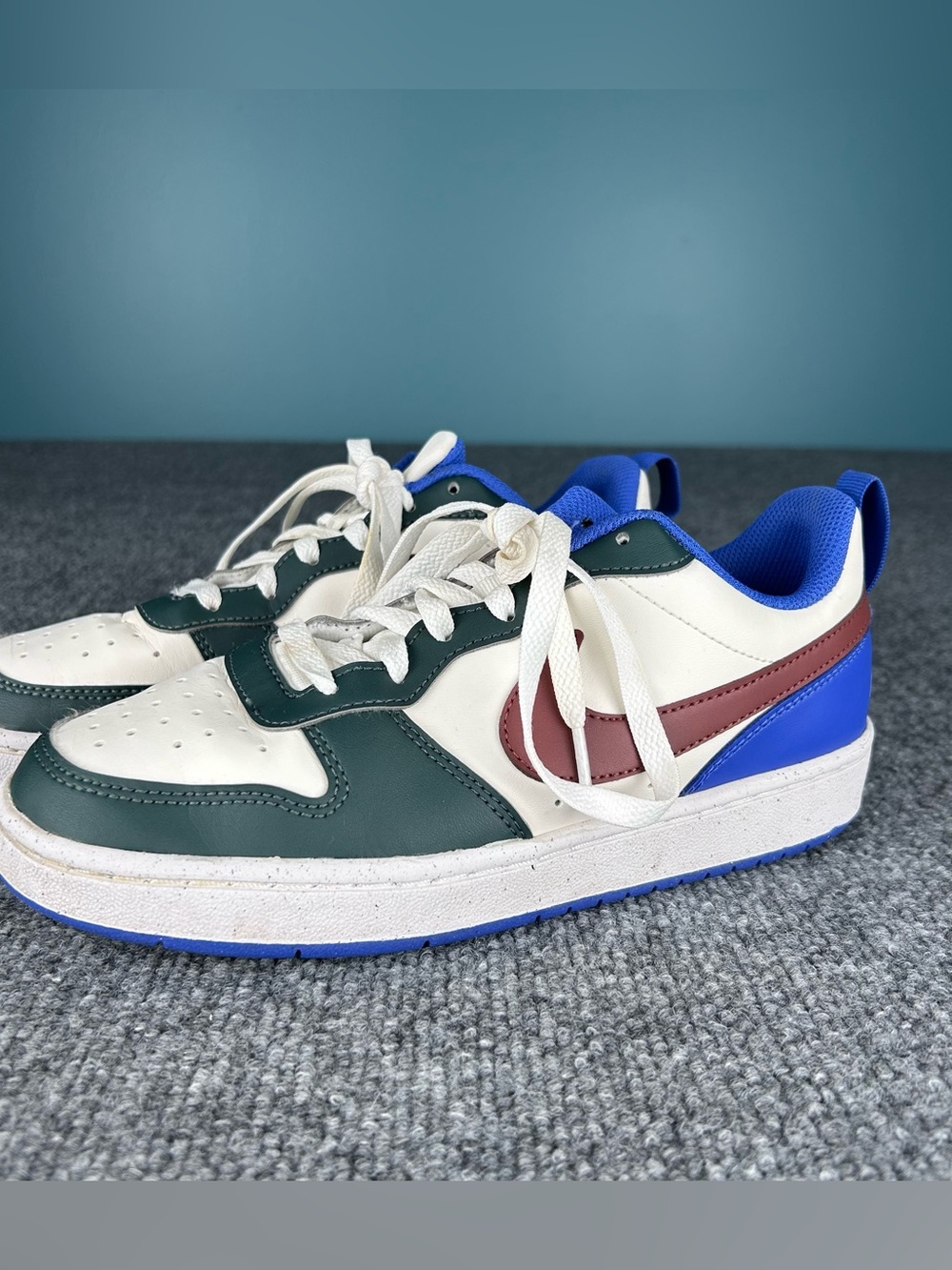 Nike 5Y Court Borough Low Recraft Green Sail Blue Sneaker Shoe DV5456-300 School